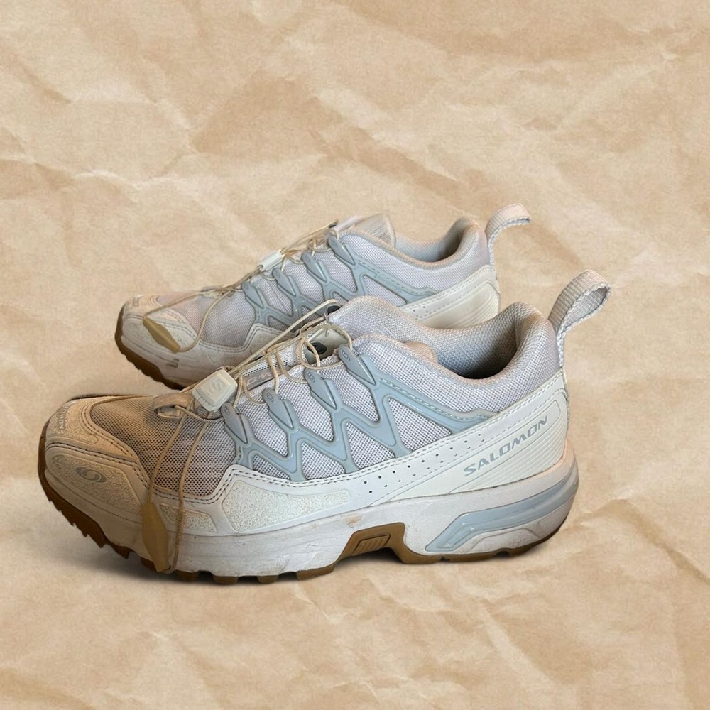 Salomon White and Baby Blue Sneakers